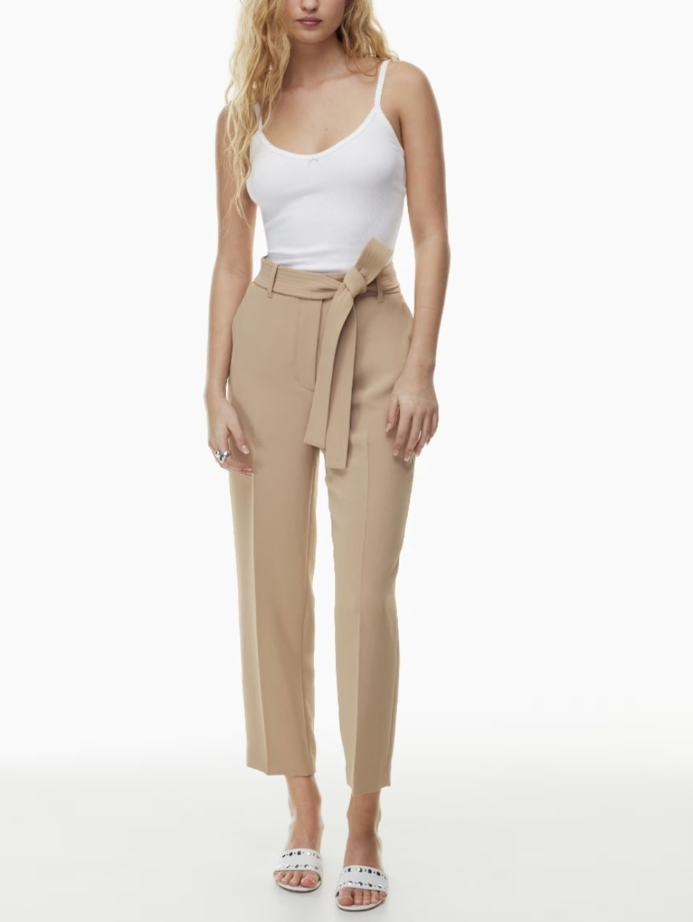 NWT Wilfred Tie Front Pants In Blush Color Size 14